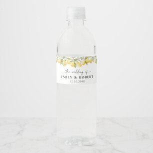 Zitronenzitrus Hochzeitwasserflasche Wasserflaschenetikett