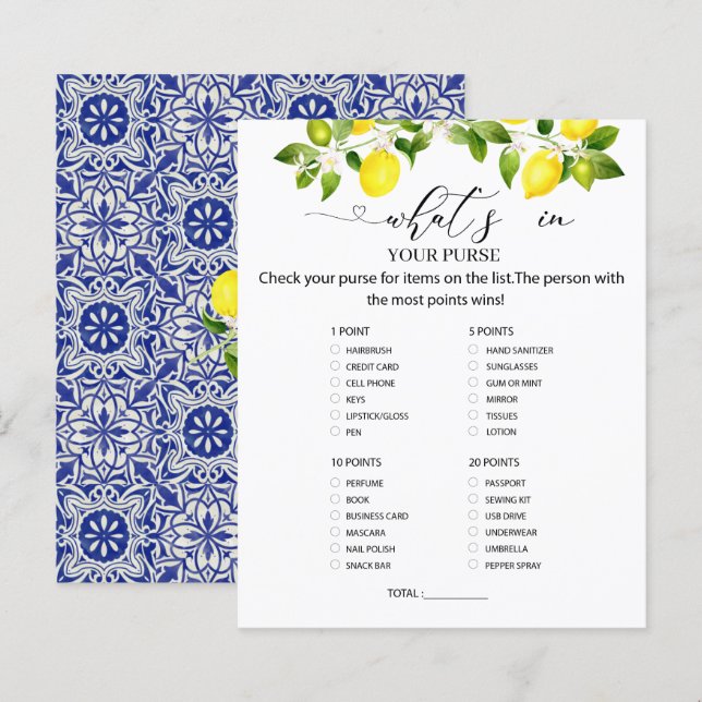 Zitronenzweig und blaues Mosaik Was ist in Ihrer H (Vorne/Hinten)