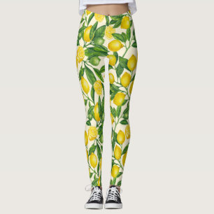 Zitronenzweige in grün und gelb leggings