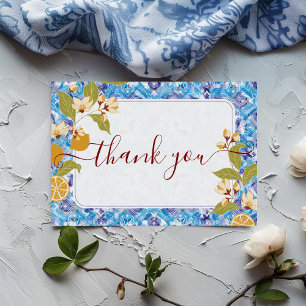 Zitrus Blau Gelbe Zitrone Amalfi-Küste Baby Shower Einladung