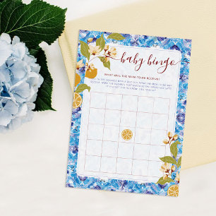 Zitrus Blau Gelbe Zitrone Amalfi-Küste Baby Shower Einladung