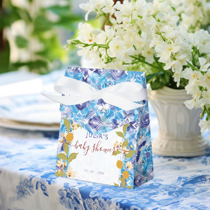 Zitrus Blau Gelbe Zitrone Amalfi-Küste Baby Shower Geschenkschachtel