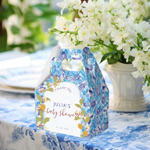 Zitrus Blau Gelbe Zitrone Amalfi-Küste Baby Shower Geschenkschachtel