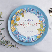 Zitrus Blau Gelbe Zitrone Amalfi-Küste Baby Shower