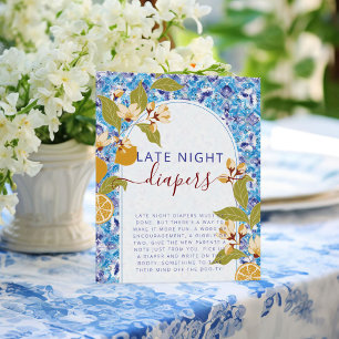 Zitrus Blau Gelbe Zitrone Amalfi-Küste Baby Shower Poster