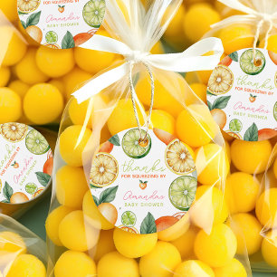 Zitrus echt Aquarell Frucht Babyparty Geschenkanhänger