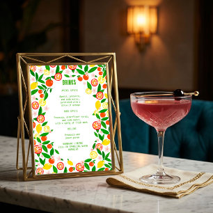 Zitrus-Feier CUSTOM DRINKS Sommerfrüchte Menükarte