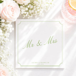 Zitrus Grün Herr und Frau Hochzeitsservietten Serviette