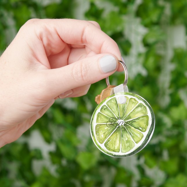 Zitrus grüne Limette Frucht Schlüsselanhänger (Hand)