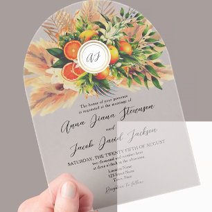Zitrus Hochzeit Acryleinladungen