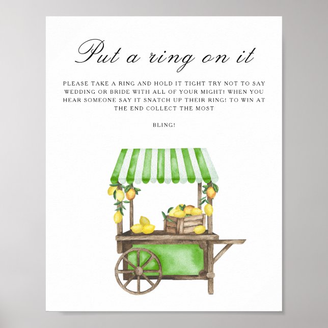 Zitrus-Junggesellinnenabschied - Setze einen Ring  Poster (Vorne)