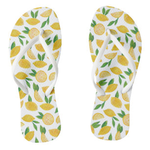Zitrus Lemon Mittelmeermuster Flip Flops