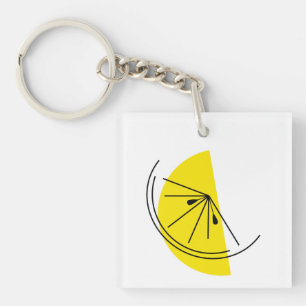 Zitrus Lemon Schlüsselanhänger viereckig