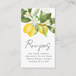 Zitrus Lemons Brautparty Rezept Anfrage Begleitkarte