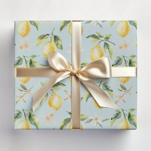 Zitrus-Limonen-Frucht-Blumen-Botanisches Muster Geschenkpapier
