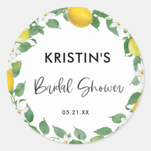 Zitrus-Limonen-Thema-Bridal-Shower-Dankeschön-Gesc Runder Aufkleber