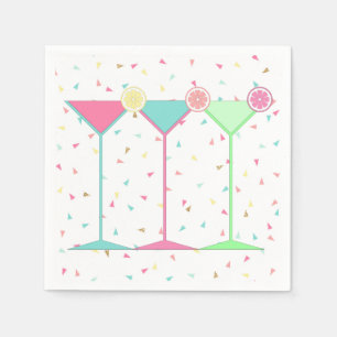 Zitrus Martini Cocktail Konfetti Party Feier Serviette