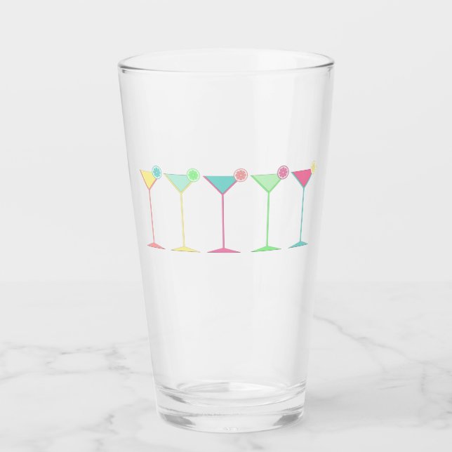 Zitrus Martini Cocktailparty Konfetti Bunt Glas (Vorderseite)