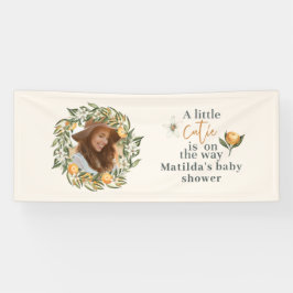Zitrus, Orange + Blüte kleine Süsse Babydusche Banner