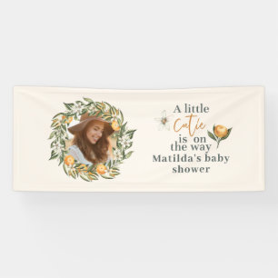 Zitrus, Orange + Blüte kleine Süsse Babydusche Banner