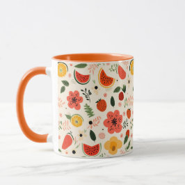 Zitrus Orange Frucht Nahtlose Muster Lebensmittel Tasse