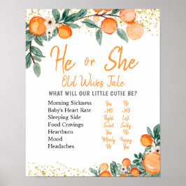Zitrus Orange Gender Reveal Alte Ehefrauen Tales P Poster