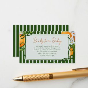Zitrus Orangen Grüne Streifen Bücher für Baby Begleitkarte
