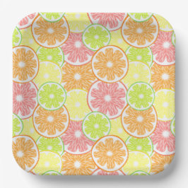 Zitrus-Papierteller, Party in Gelb Orange und Lime Pappteller