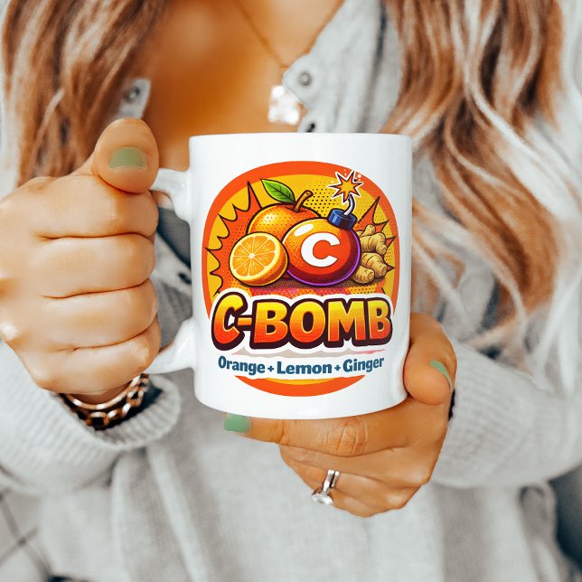 Zitrus-Pop-Art-C-Bomb-Tee-Mischung Kaffeetasse (Von Creator hochgeladen)
