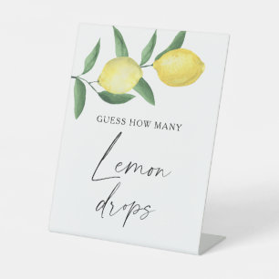 Zitrus - raten Sie, wie viele Zitronentropfen es g Sockelschild