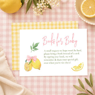 Zitrus rosa Schleife Zitrone Babyparty Begleitkarte