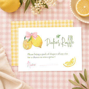 Zitrus rosa Schleife Zitrone Babyparty Begleitkarte