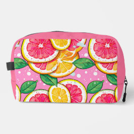 Zitrus Rosa Tupfenmuster Waschbeutel