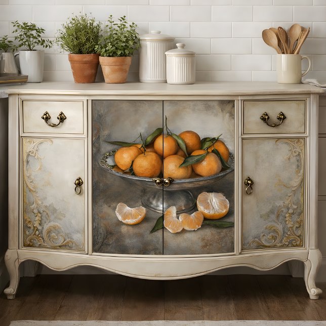 Zitrus & Silver Decoupage Seidenpapier (Citrus & Silver Decoupage Tissue Paper Mockup)