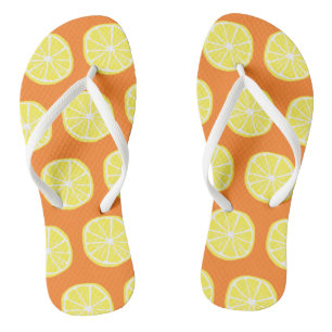Zitrus Sommer Tropische Frucht Gelb Orange Flip Flops