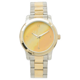 Zitrus-Sonnenorange-Wasserfarbenmuster Armbanduhr