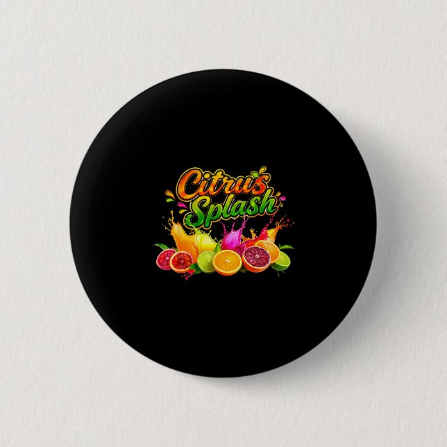 Zitrus-Splash-Sommerferien-Fruchtgrafik  Button (Vorderseite)