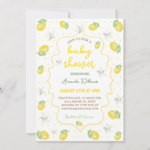 Zitrus Süße Zitrone Florale Babyparty Einladung