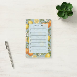 Zitrus-To-Do-Liste-Wasserfarbe-Botanik-Notizblock Post-it Klebezettel