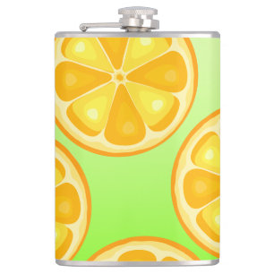 Zitrus TROPICAL SOMMER FRUIT Orange Zitronen Slice Flachmann