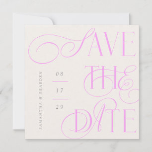 Zitrus Twist Moderne Kalligrafie Save The Date Kar Einladung