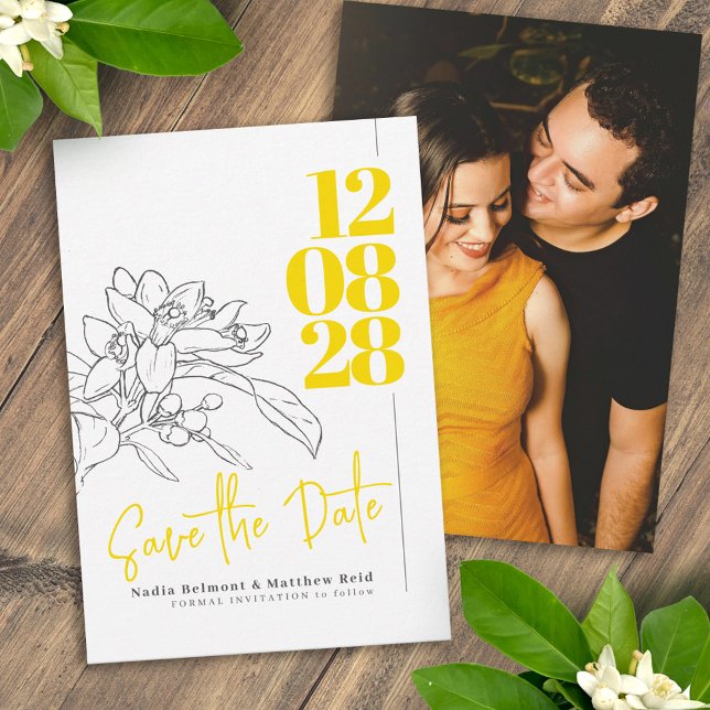 Zitrusblüte Foto Hochzeit speichern das Datum Save The Date (Von Creator hochgeladen)