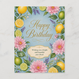 Zitrusblüten-Geburtstagsfeier Postkarte