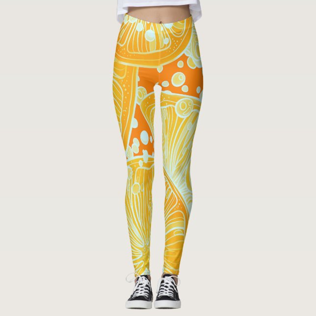 Zitruscocktail: glänzendes Wassermuster Leggings (Vorderseite)