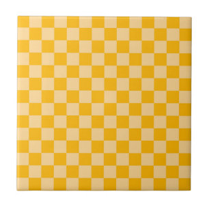 Zitruscreme Karo-Schachbrettmuster Fliese
