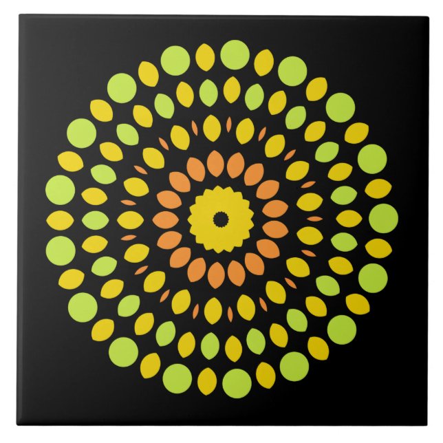 Zitrusfarben, grün, gelb, orange, fliese (Vorderseite)