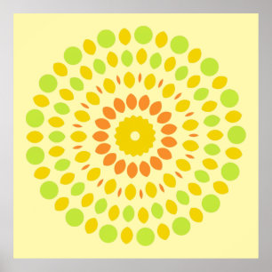 Zitrusfarben, grün, gelb, orange, poster