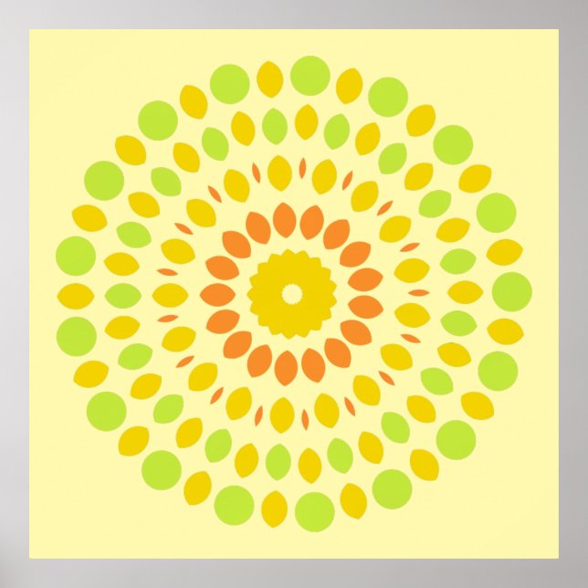 Zitrusfarben, grün, gelb, orange, poster (Vorne)