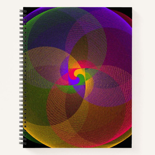 Zitrusfarbene geometrische Spiralbindung Notizbuch (Vorderseite)