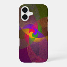 Zitrusfarbige geometrische Hülle für iPhone 16